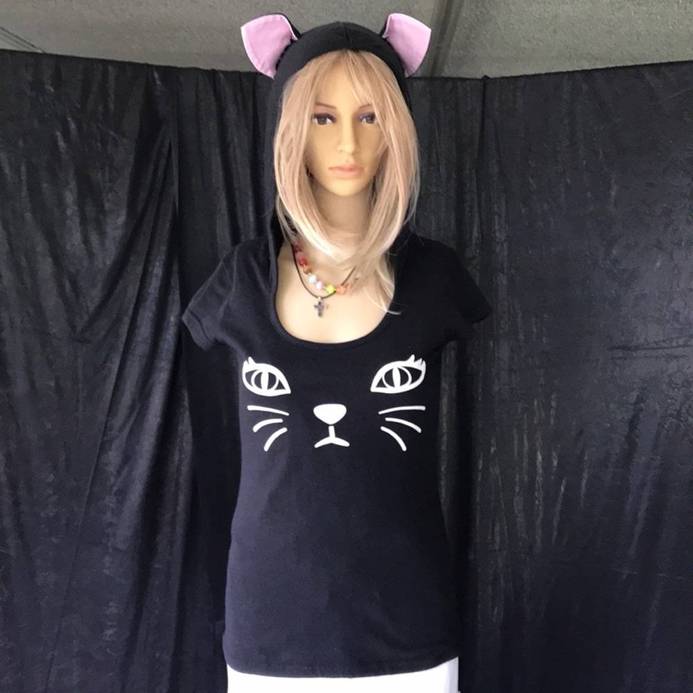 Unique Kitty hoodie made right bioworld tee top sM